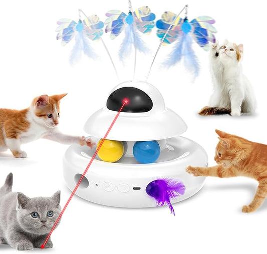 Rojeco 2 In 1 Smart Feather Ball Toy For Cats Dogs Set
